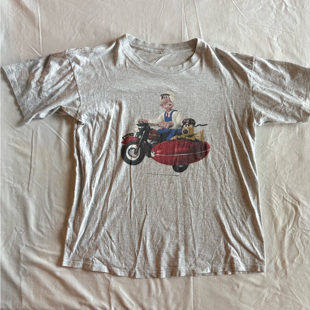 Vintage Gray Wallace and Gromit T Shirt